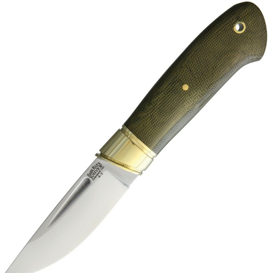 * Tendy Style Ba10018Mgc Bark River Brokk Knife Green Canvas Micarta