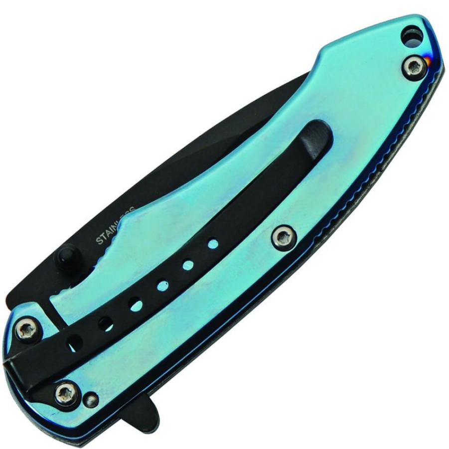 * Closeout Sale Cn300523Bl Framelock Pocket Knife Blue