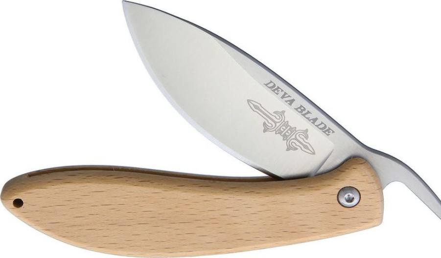 * Closeout Sale Dev01 Deva Blade Skanda Folder Pocket Knife Beech