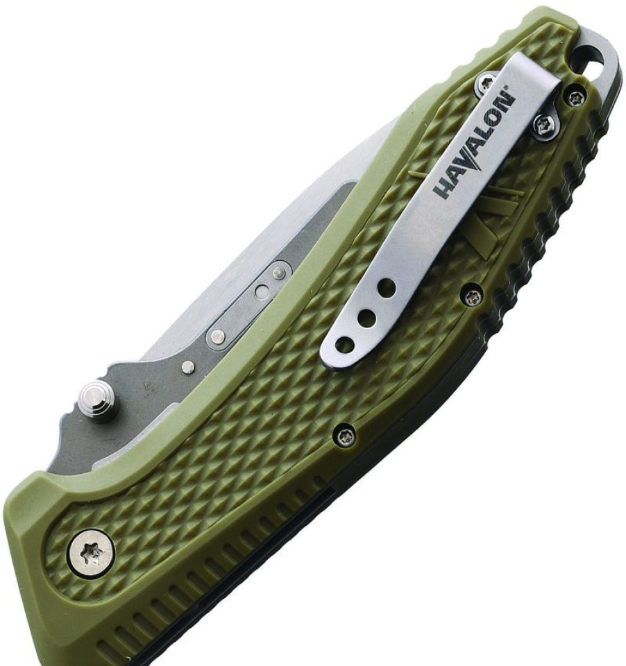 * Online Sales Hvxtcredig Havalon Edc Redi-Lock A/O Green Button Lock Pocket Knife