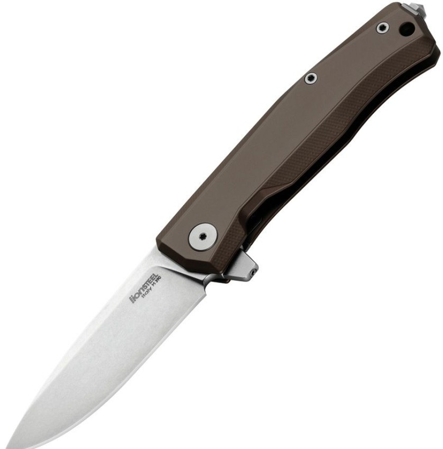 * Reliable Quality Lstmt01Aes Lion Steel Myto Framelock Pocket Knife Aluminum Brown