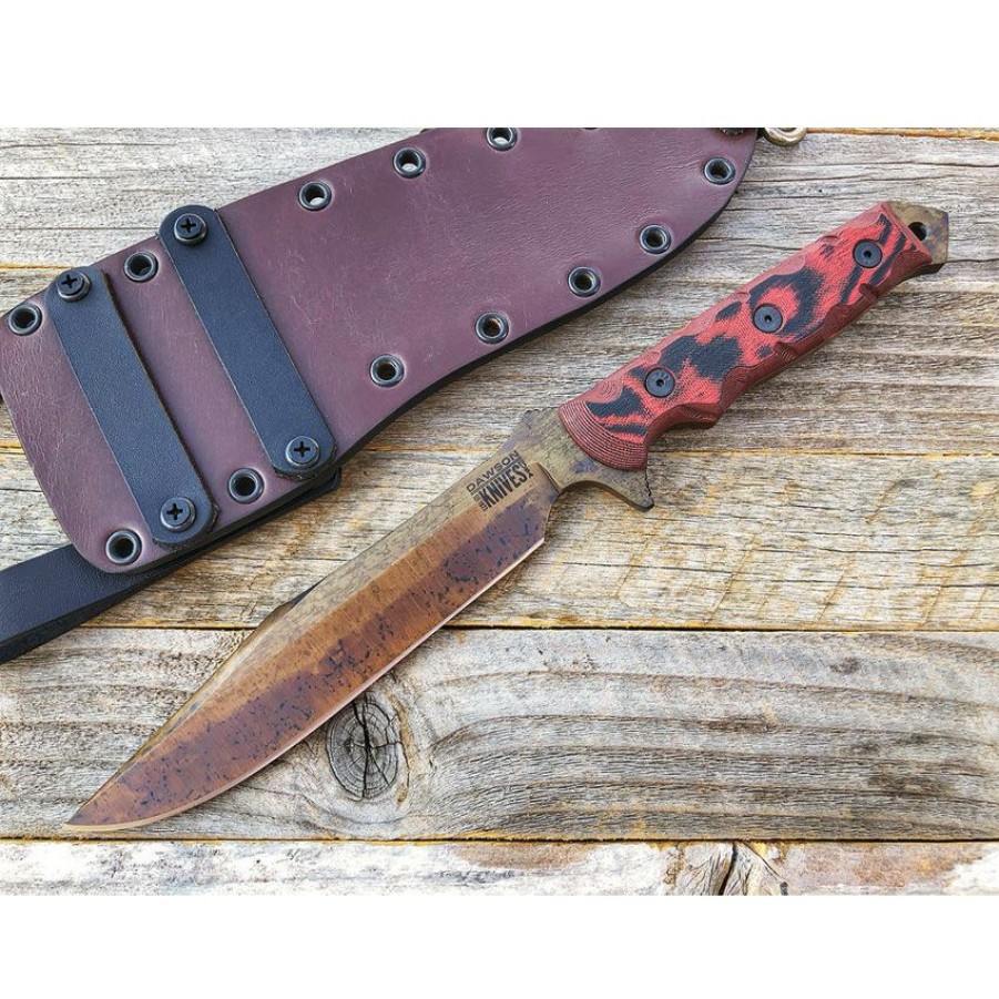 * Closeout Sale Dw63912 Dawson Mojave 7 Fixed Blade Knife Red