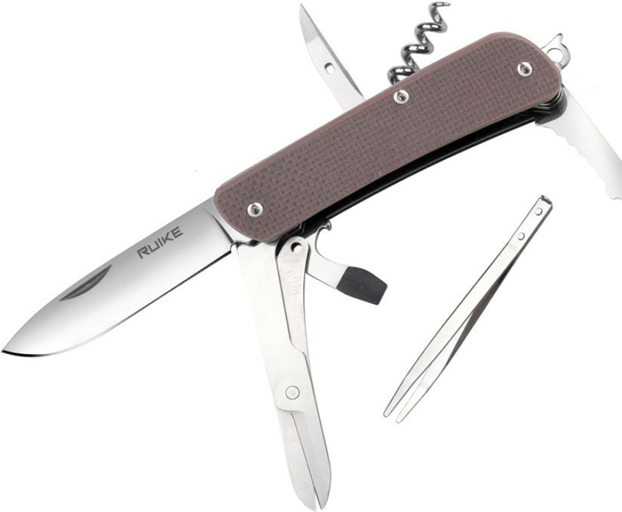 * Tendy Style Rkem31N Ruike M31 Medium Folder Brown Pocket Knife