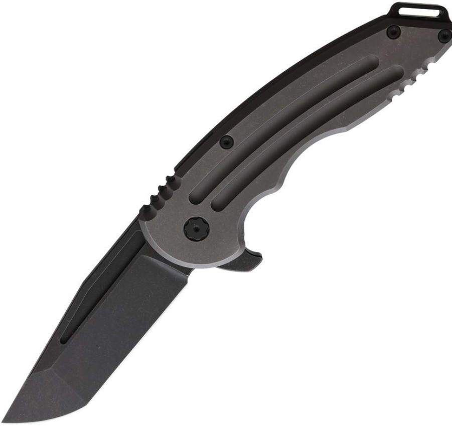 * Cheap Hob017Sb Hoback Huskey Framelock Pocket Knife Titanium