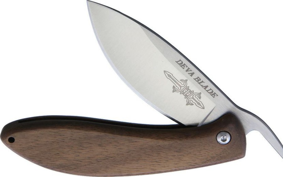 * Clearance Sale Dev02 Deva Blade Skanda Folder Pocket Knife Walnut