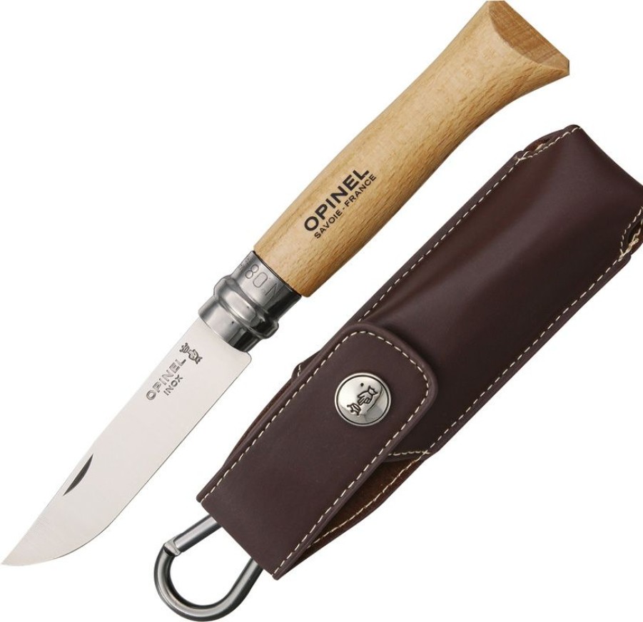 * Typical Style Op01089 Opinel No 8 Folder Knife With Sheath