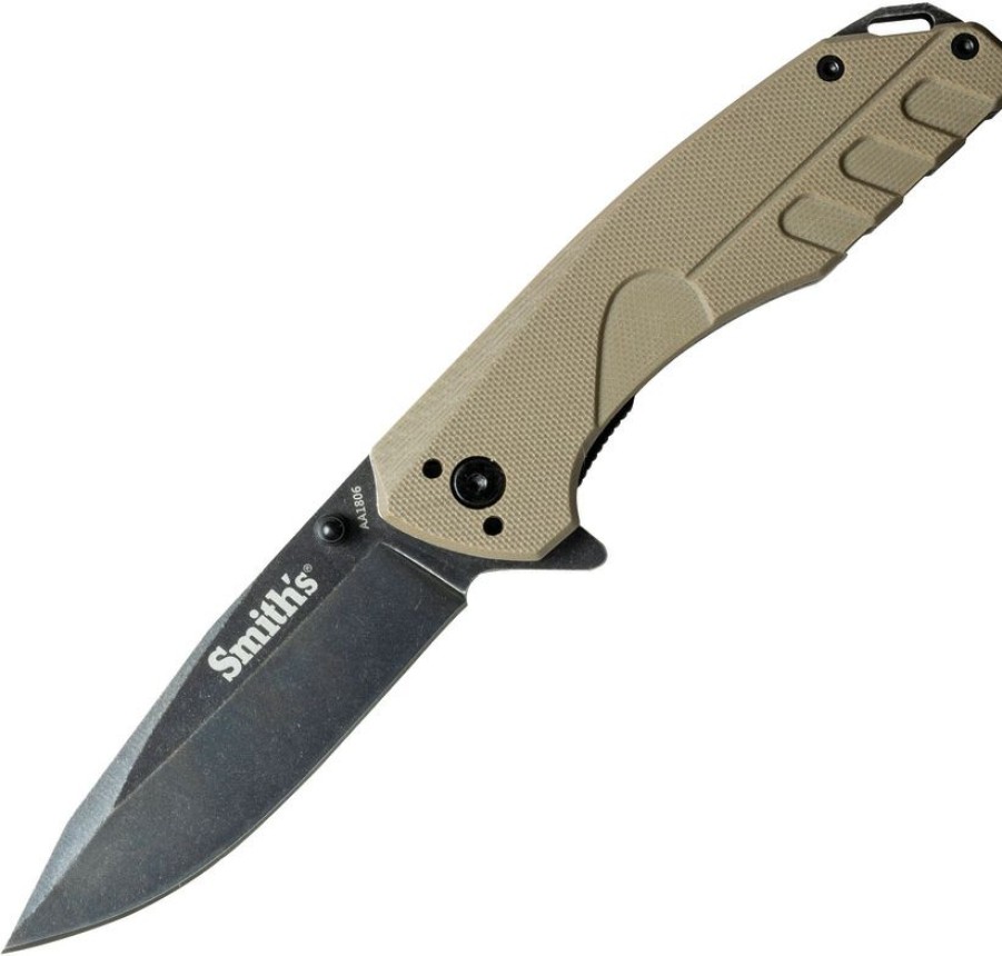 * Reliable Quality Ac50995 Smith'S Battle Plan Linerlock Pocket Knife Tan