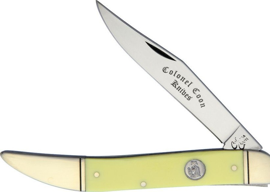 * Closeout Sale Cc93Y Colonel Coon Large Toothpick Pocket Knife Yellow