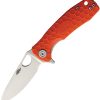 * Exclusive Design Hb1313 Honey Badger Small Leaf Linerlock Pocket Knife Orange