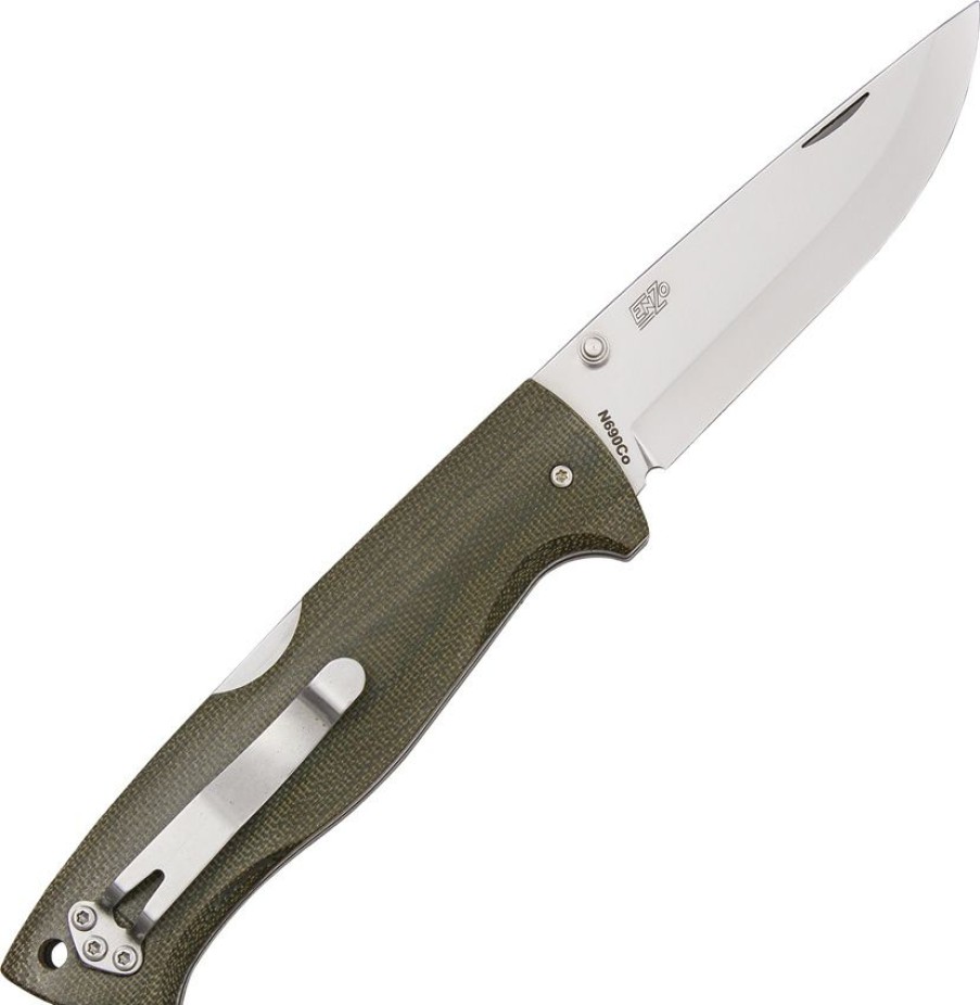 * Quick Delivery Bri2850 Brisa Borka 90 Lockback Pocket Knife Green Micarta