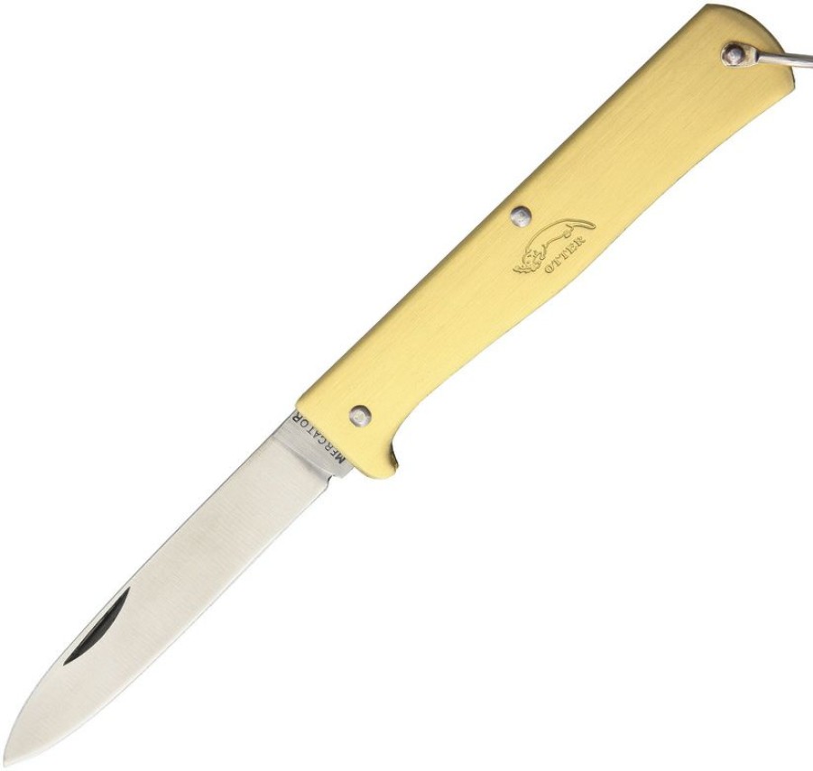 * Lower Prices Ott10701R Otter-Messer Mercator Lockback Pocket Knife Brass Small Stainless