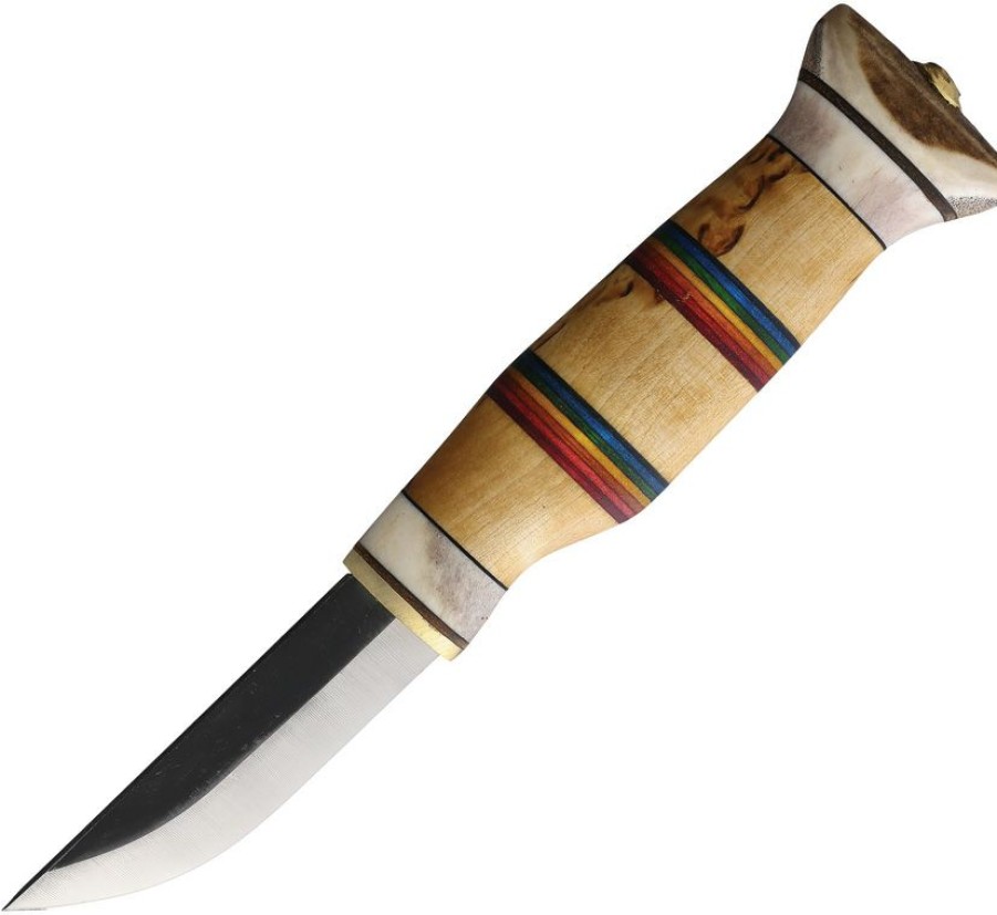 * Quick Delivery Wj223Vk Wood Jewel Fixed Blade Knife Rainbow